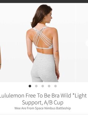 lululemon Free To Be Bra Wild - Nimbus Battleship (Light Gray)